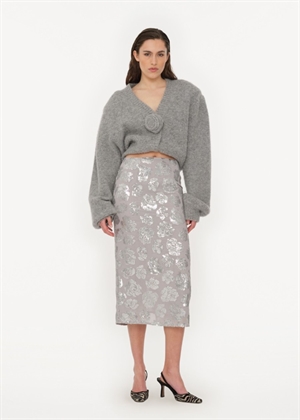 Tasha sequin chiffon skirt Alloy Light Gray ROTATE By Birger Christensen 